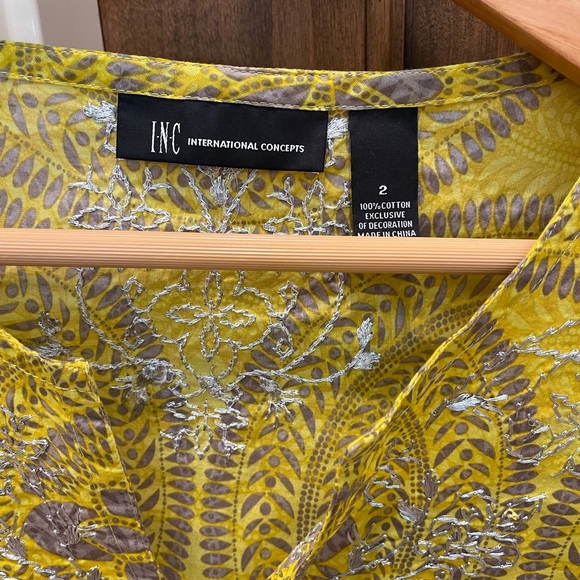 International Concepts tunic chartreuse yellow Sz2 - Picture 3 of 6
